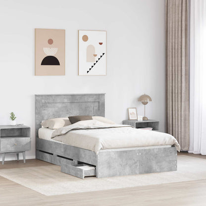 Struttura del letto con cassetto Grigio cemento 120 x 200 cm
