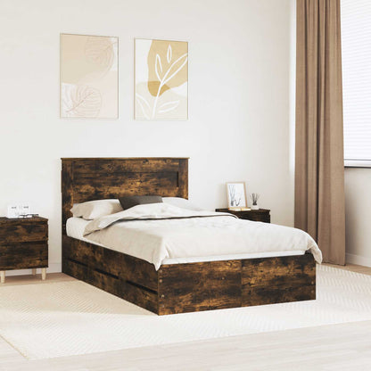 Struttura del letto con cassetto Rovere fumÃƒÂ© 120 x 200 cm