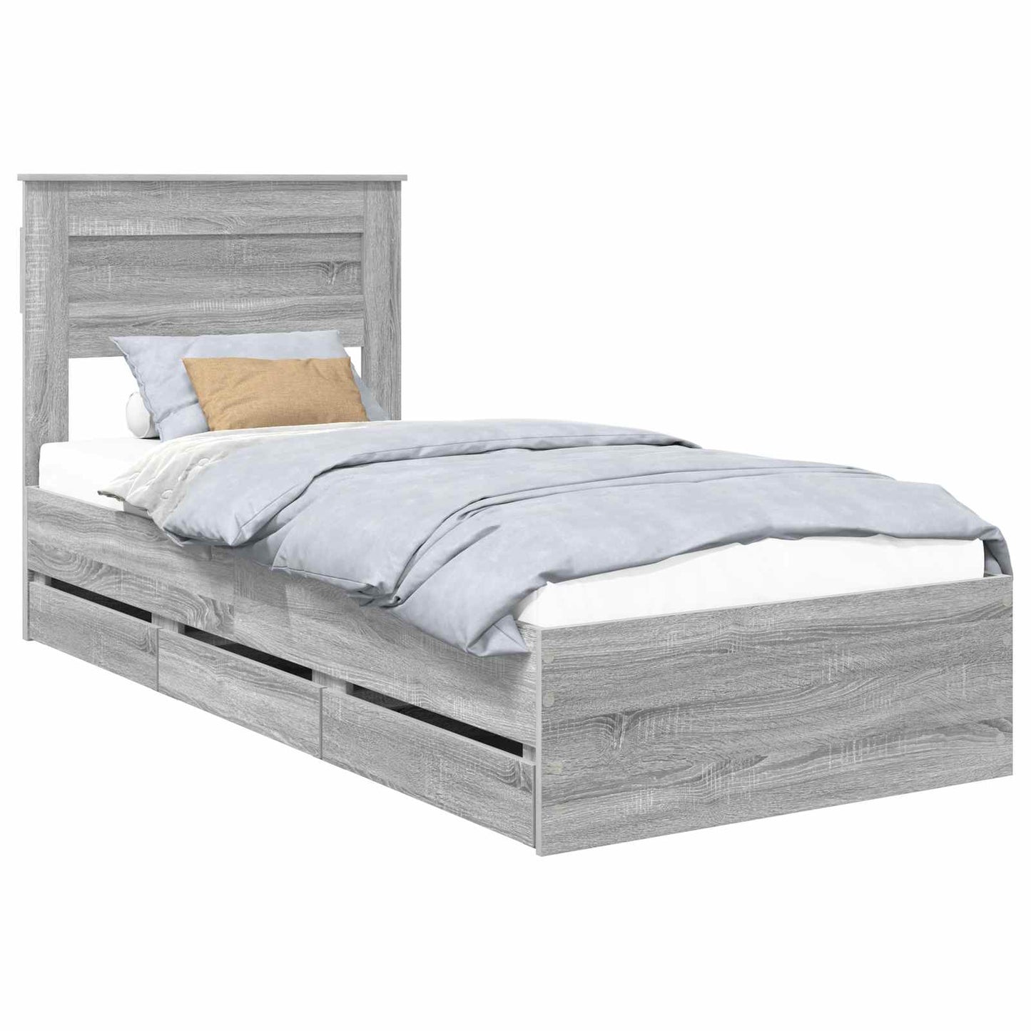 Struttura del letto con cassetto Grigio Sonoma 90 x 190 cm