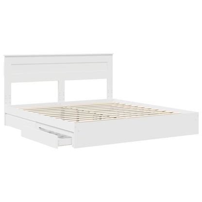 Letto con Contenitore Bianco 200 x 200 cm Legno multistrato