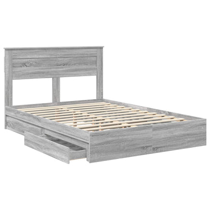 Letto con Contenitore con testiera Grigio Sonoma 160 x 200 cm