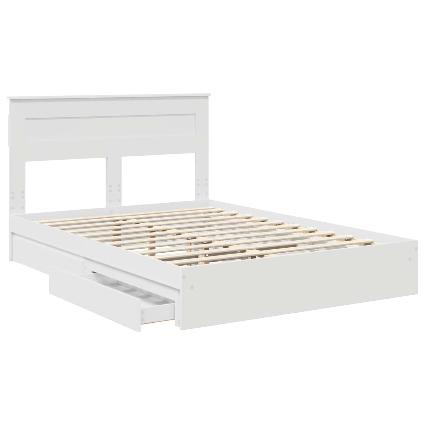 Letto con Contenitore Bianco 150 x 200 cm Legno multistrato