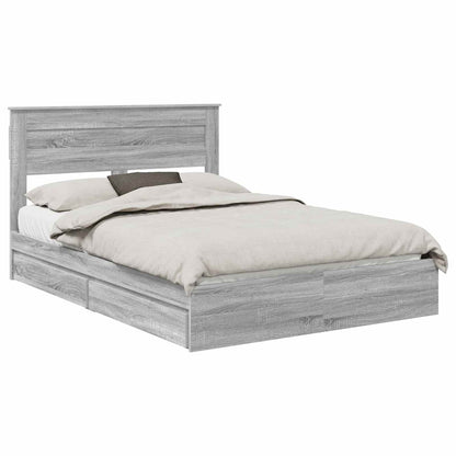 Letto con Contenitore con testiera Grigio Sonoma 140 x 200 cm