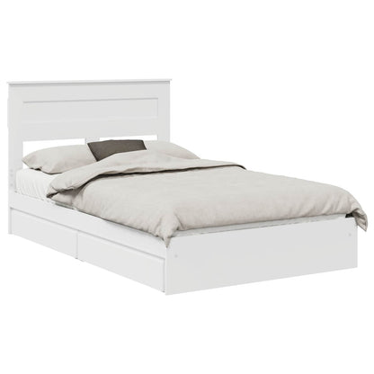 Letto con Contenitore Bianco 135 x 190 cm Legno multistrato