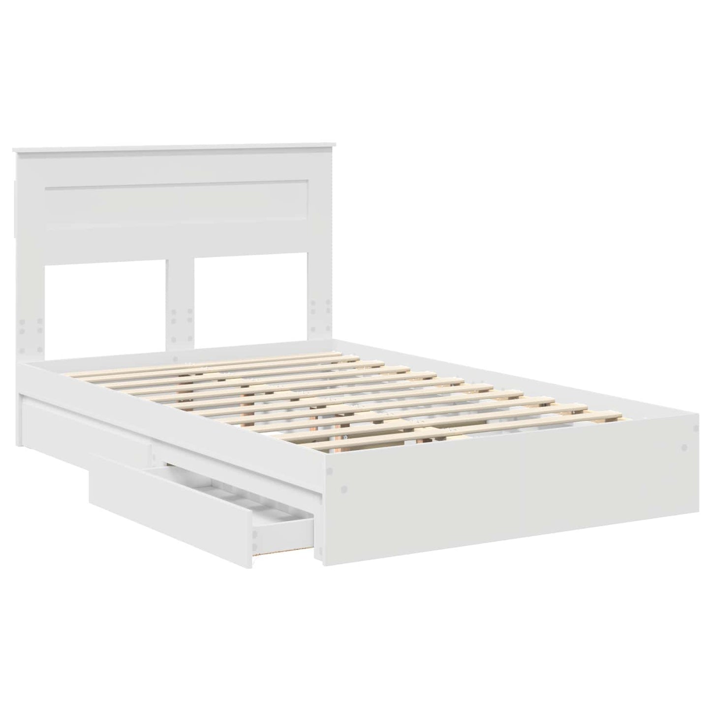 Letto con Contenitore Bianco 120 x 190 cm Legno multistrato