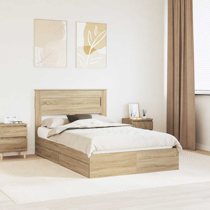 Letto con Contenitore con testiera Rovere Sonoma 120 x 190 cm