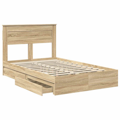 Letto con Contenitore con testiera Rovere Sonoma 120 x 190 cm
