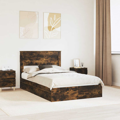 Letto con Contenitore con testiera Rovere fumÃ© 120 x 190 cm
