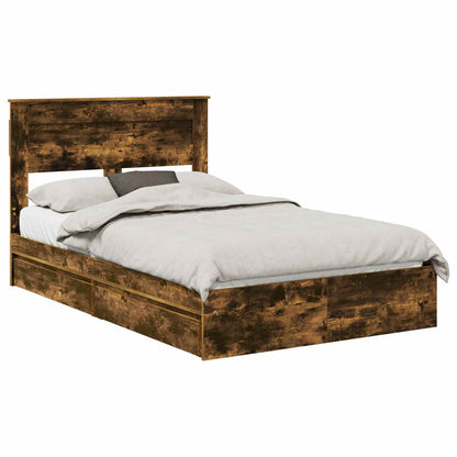 Letto con Contenitore con testiera Rovere fumÃ© 120 x 190 cm