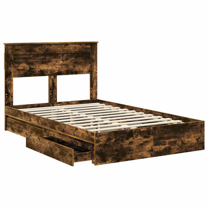 Letto con Contenitore con testiera Rovere fumÃ© 120 x 190 cm