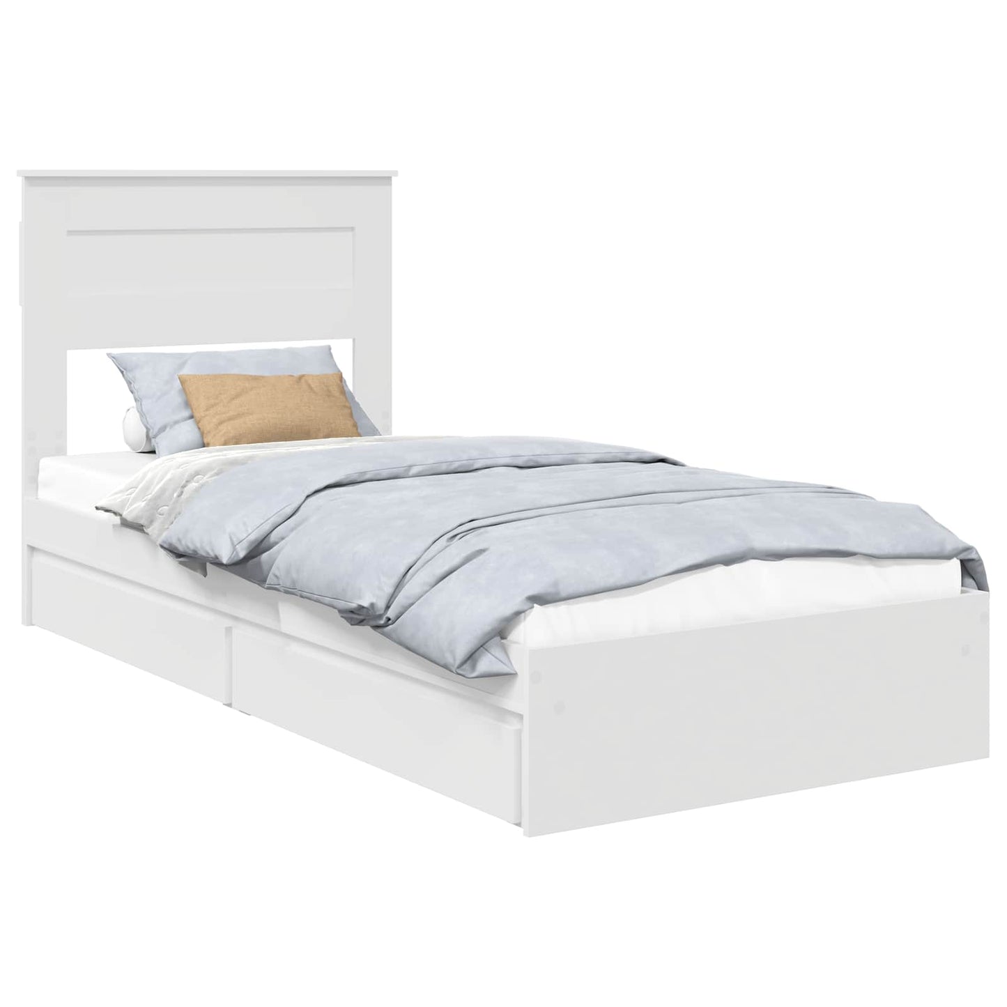 Letto con Contenitore Bianco 90 x 190 cm Legno multistrato