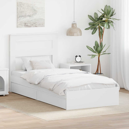 Letto con Contenitore Bianco 75 x 190 cm Legno multistrato