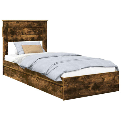 Letto con Contenitore Rovere fumÃƒÂ© 75 x 190 cm Legno multistrato