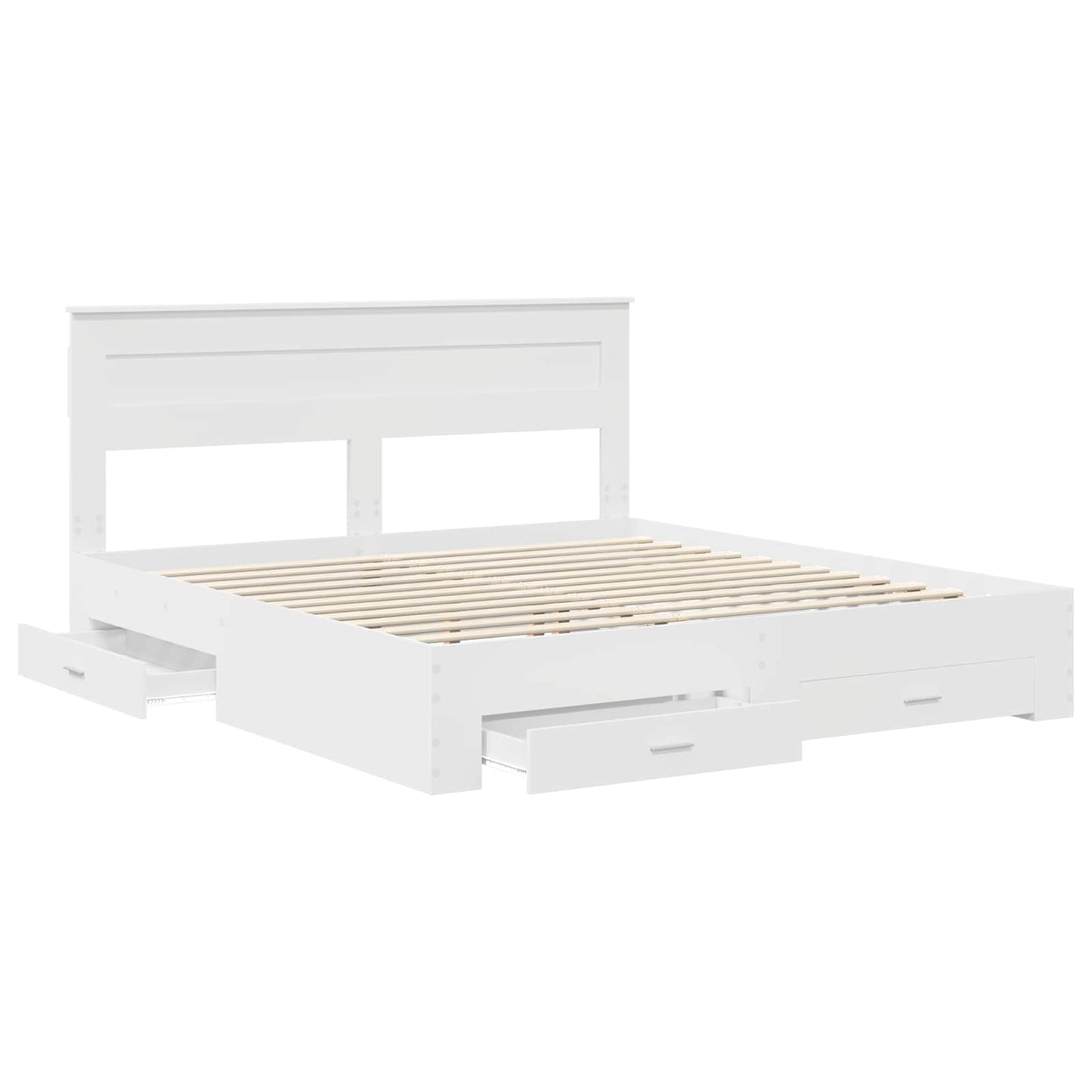 Struttura del letto Bianco 200 x 200 cm Legno multistrato