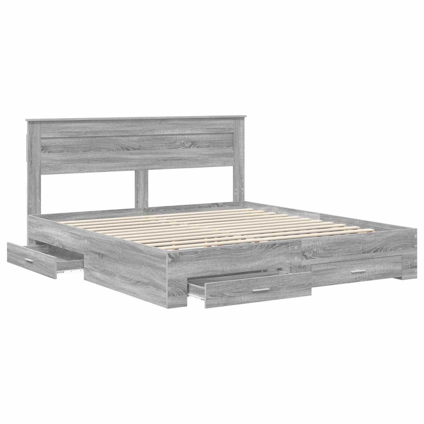 Struttura del letto con testiera Grigio Sonoma 200 x 200 cm