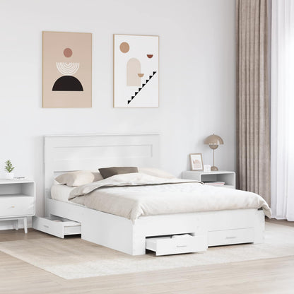 Struttura del letto Bianco 150 x 200 cm Legno multistrato