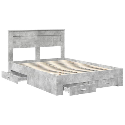 Struttura del letto con testiera Grigio cemento 140 x 190 cm