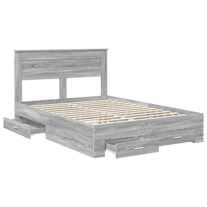 Struttura del letto con testiera Grigio Sonoma 140 x 190 cm