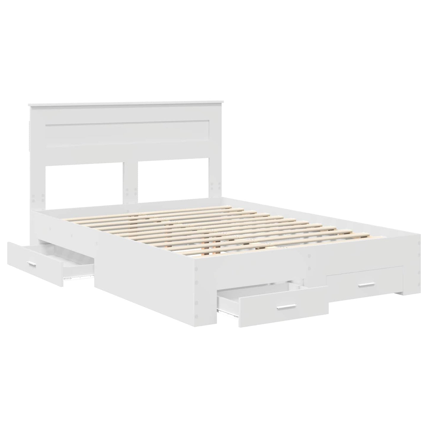 Struttura del letto Bianco 140 x 200 cm Legno multistrato