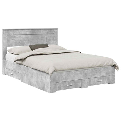 Struttura del letto con testiera Grigio cemento 140 x 200 cm