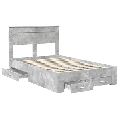 Struttura del letto con testiera Grigio cemento 120 x 190 cm