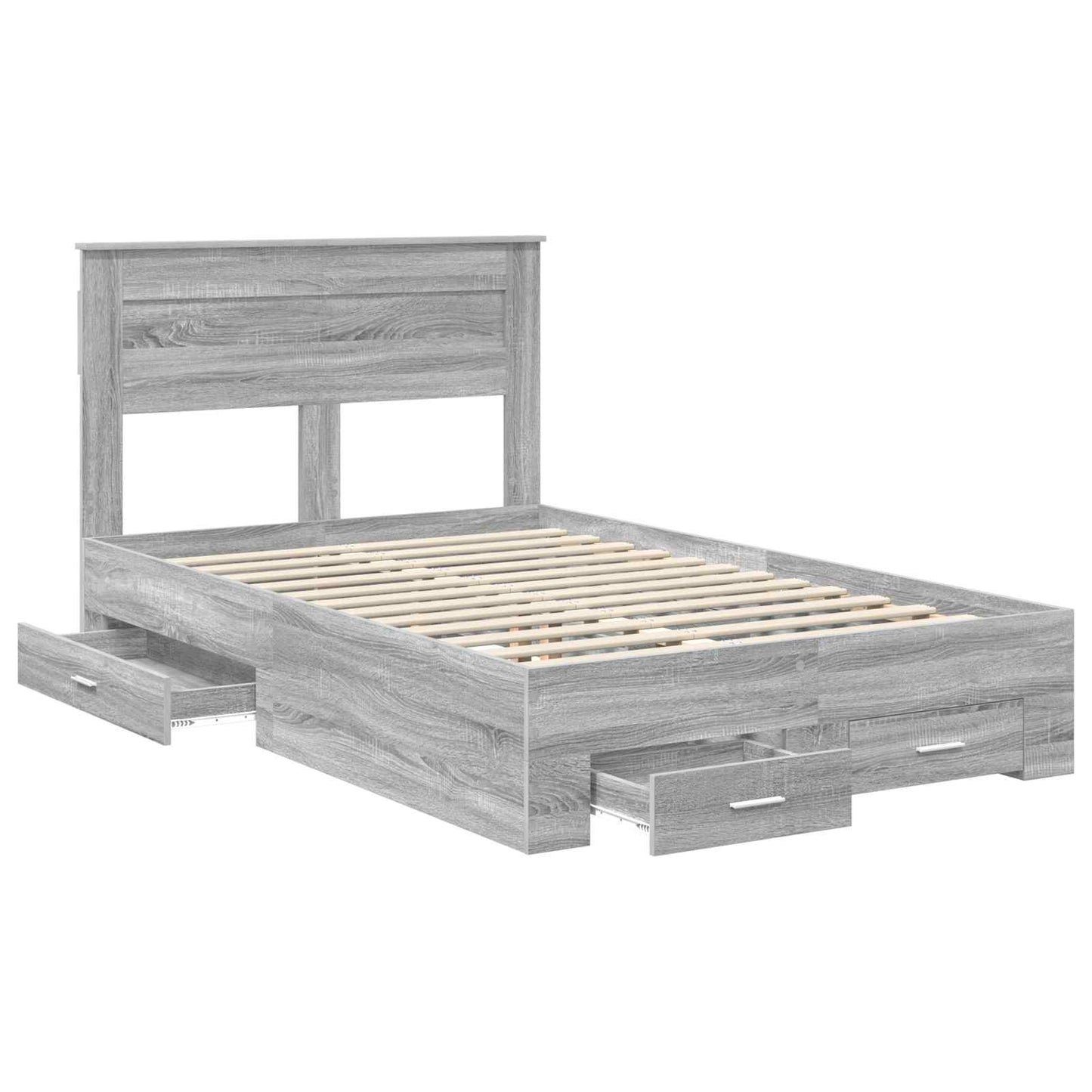 Struttura del letto con testiera Grigio Sonoma 120 x 190 cm