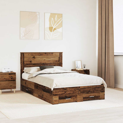 Struttura del letto con testiera Legno vecchio 120 x 190 cm