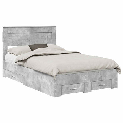 Struttura del letto con testiera Grigio cemento 120 x 200 cm