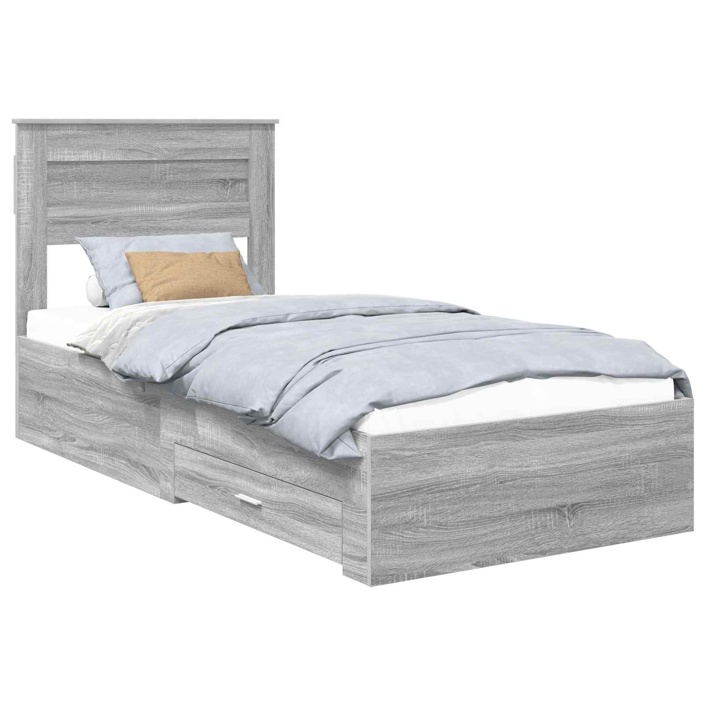 Struttura del letto con testiera Grigio Sonoma 100 x 200 cm