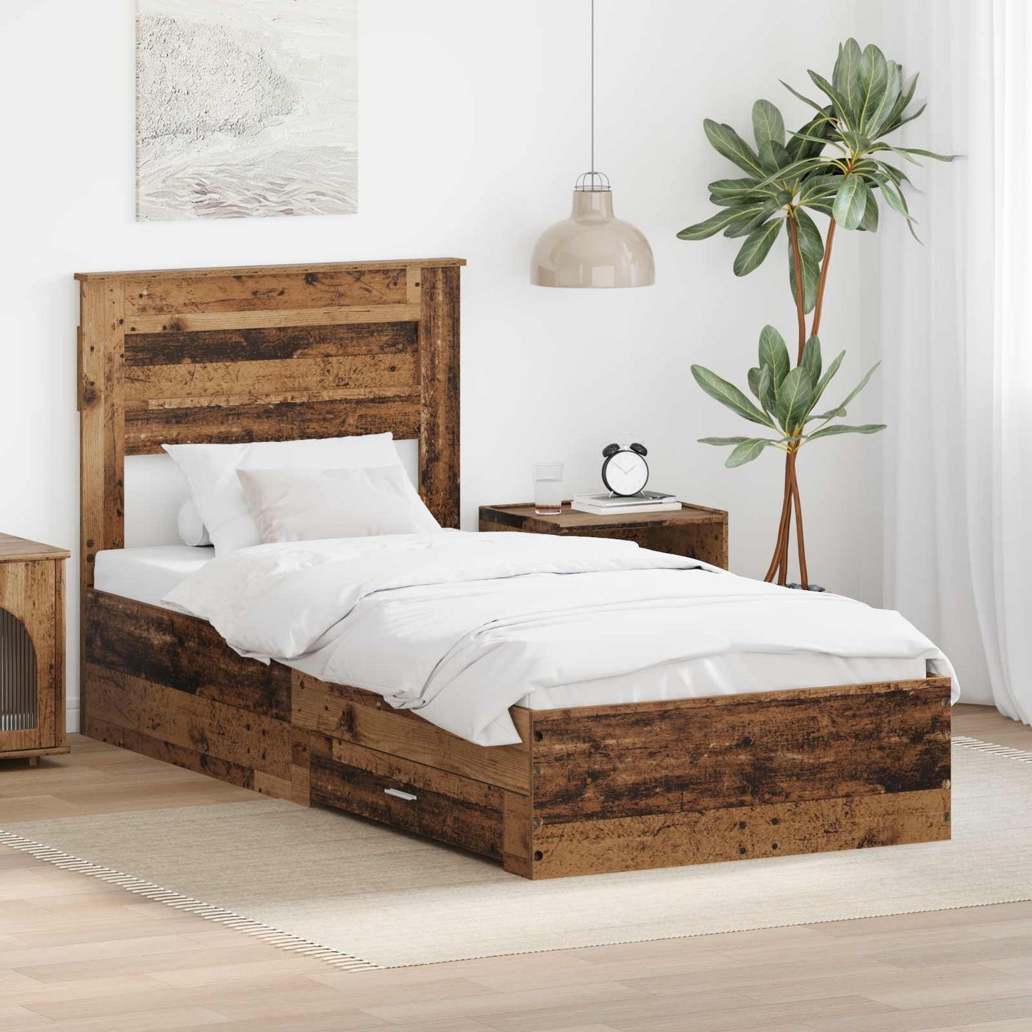 Struttura del letto Legno vecchio 90 x 200 cm Legno multistrato