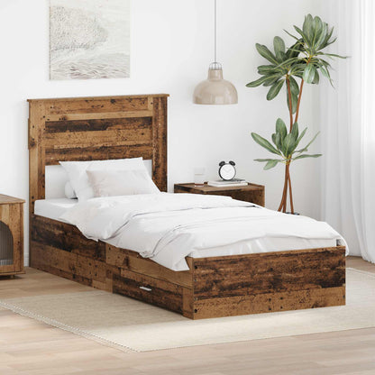 Struttura del letto Legno vecchio 90 x 200 cm Legno multistrato