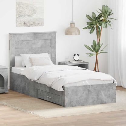 Struttura del letto Grigio Certo e Argento 75 x 190 cm