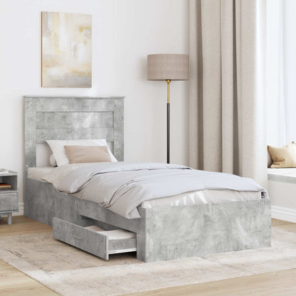 Struttura del letto Grigio Certo e Argento 75 x 190 cm