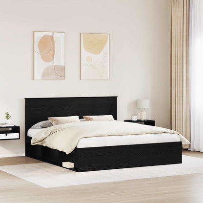 Struttura del letto Nero 200 x 200 cm Pino massello