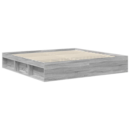 Struttura del letto Grigio Sonoma 200 x 200 cm Pino massello