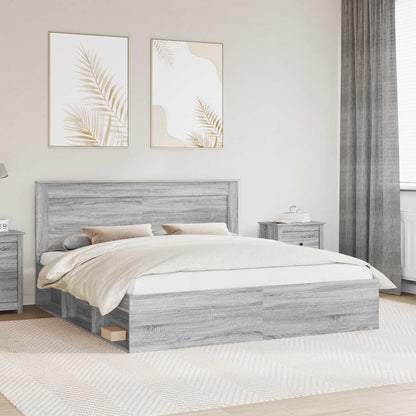 Struttura del letto Grigio Sonoma 180 x 200 cm Pino massello