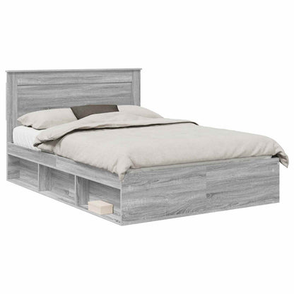 Struttura del letto Grigio Sonoma 140 x 190 cm Pino massello