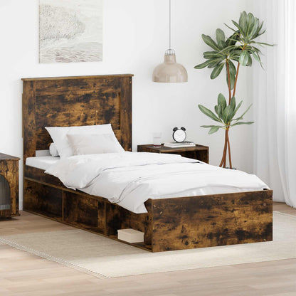 Struttura del letto Rovere fumÃ© 100 x 200 cm Pino massello