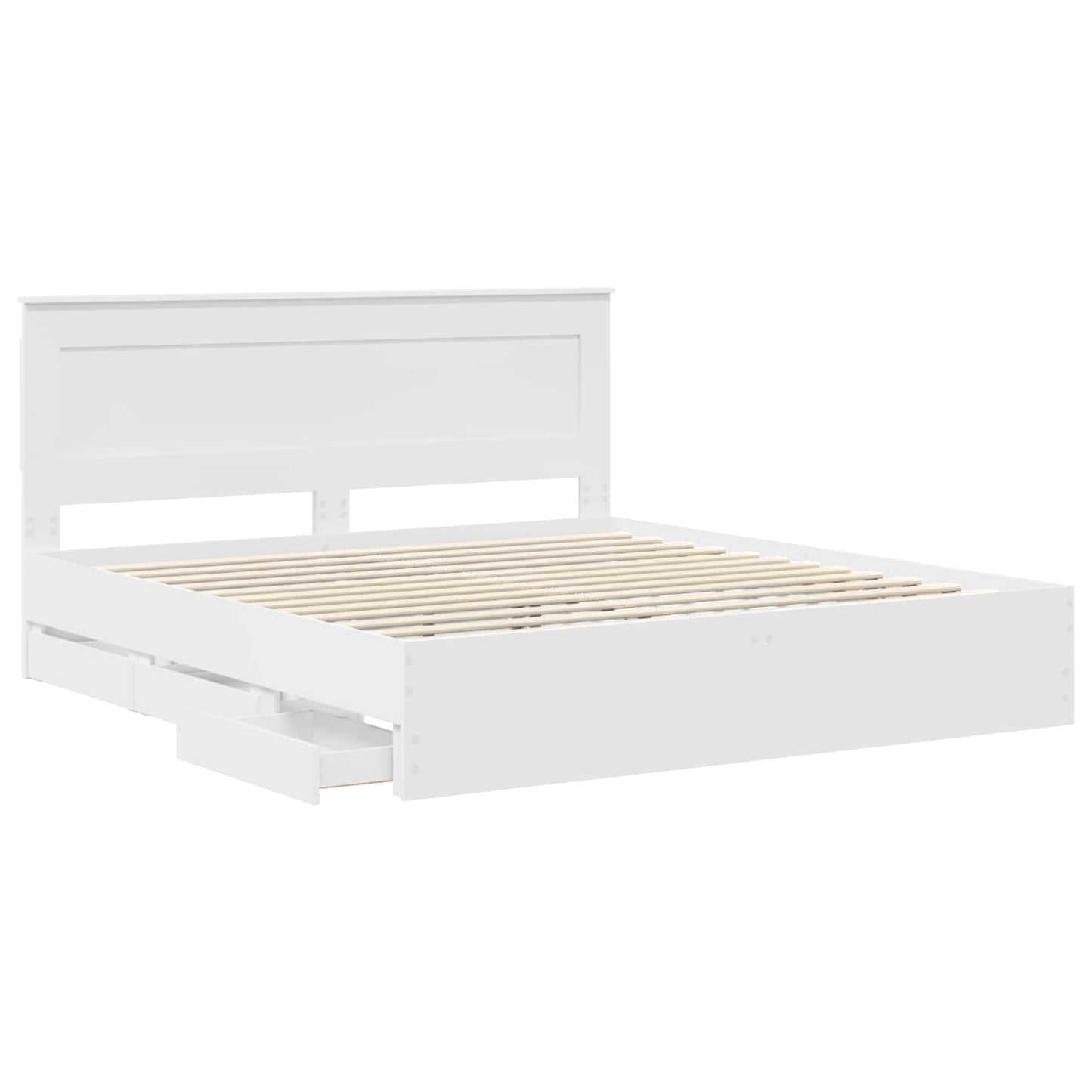 Struttura del letto Bianco 200 x 200 cm Legno Ingegnerizzato