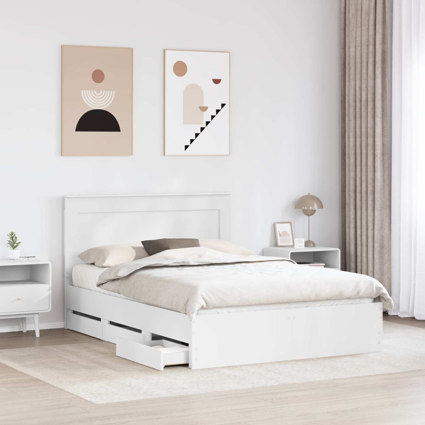 Struttura del letto Bianco 160 x 200 cm Legno Ingegnerizzato