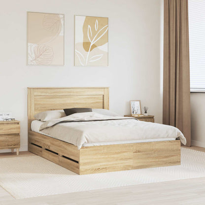 Struttura del letto con cassetto Rovere Sonoma 150 x 200 cm