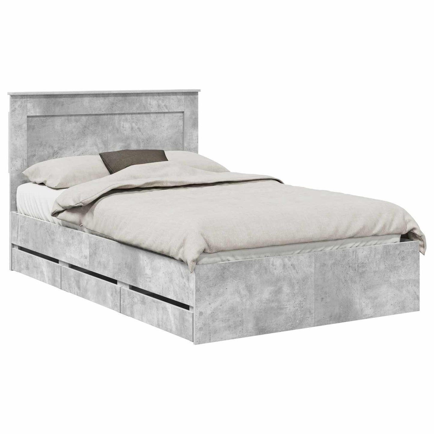 Struttura del letto con cassetto Grigio cemento 135 x 190 cm