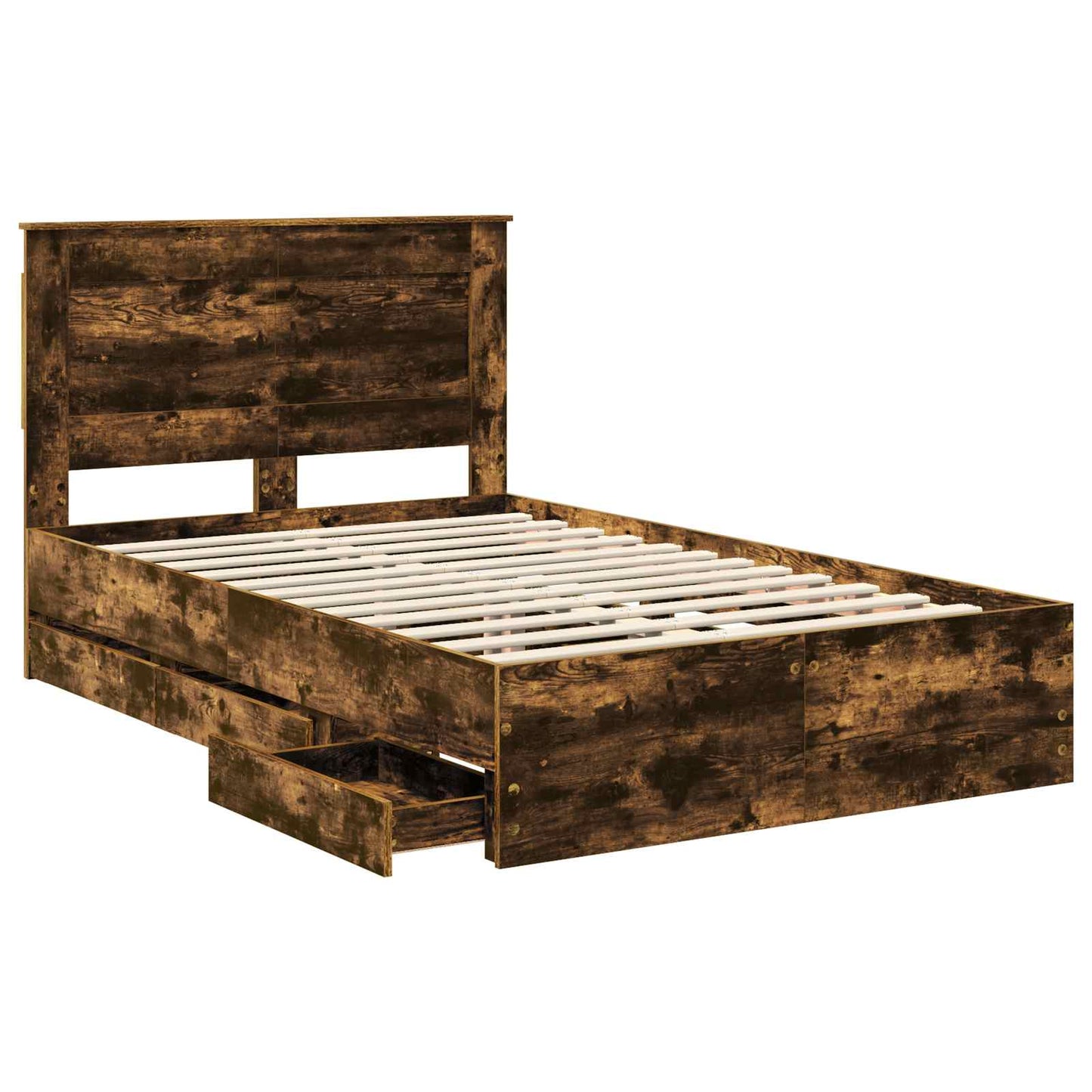Struttura del letto con cassetto Rovere fumÃ© 135 x 190 cm