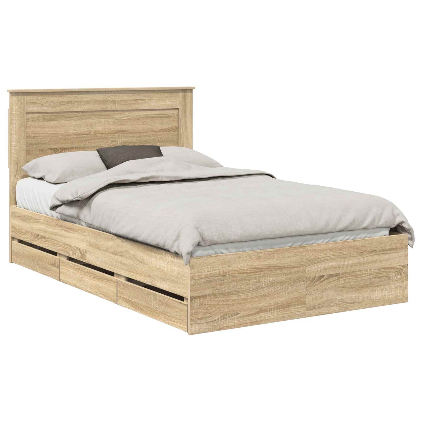 Struttura del letto con cassetto Rovere Sonoma 120 x 190 cm