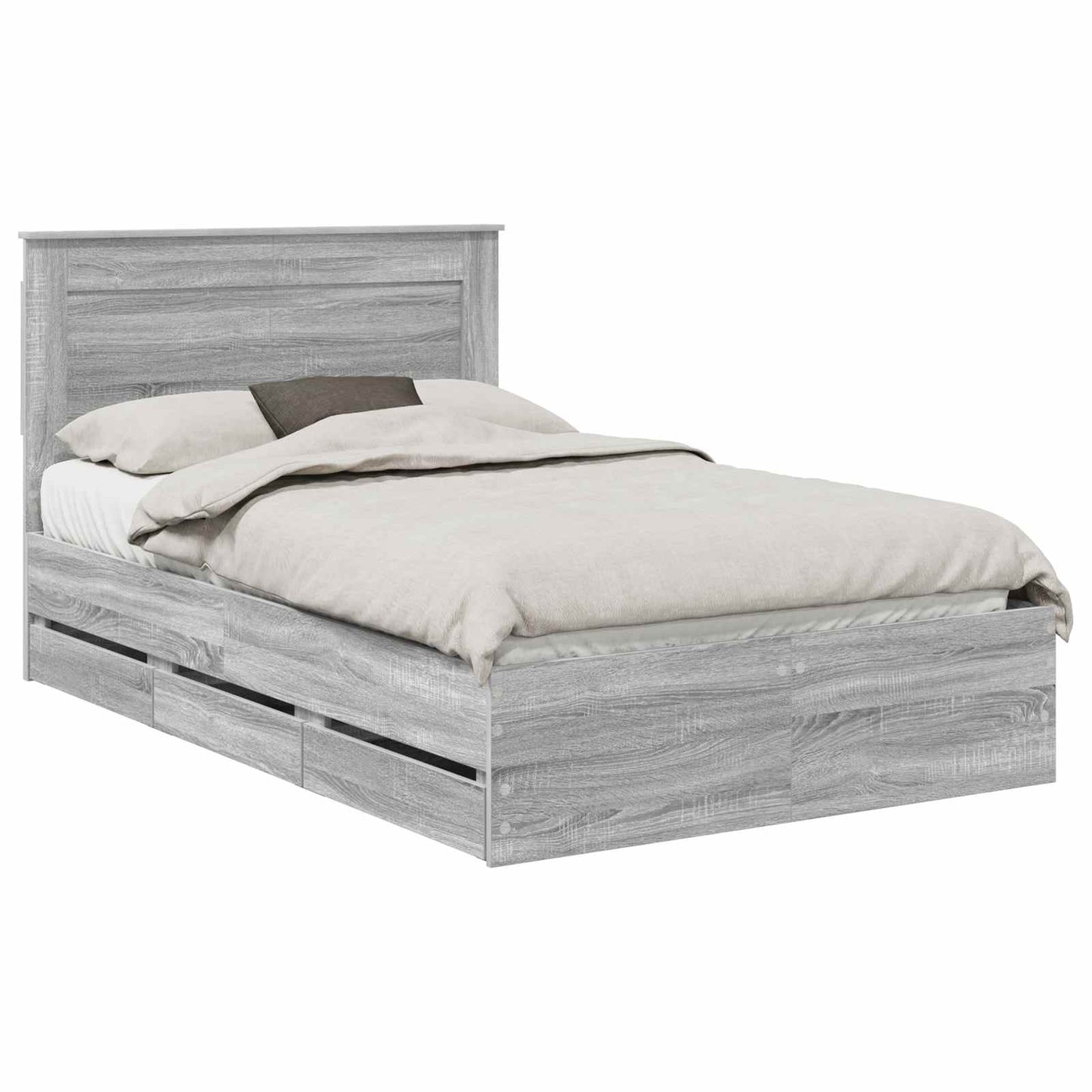 Struttura del letto con cassetto Grigio Sonoma 120 x 190 cm