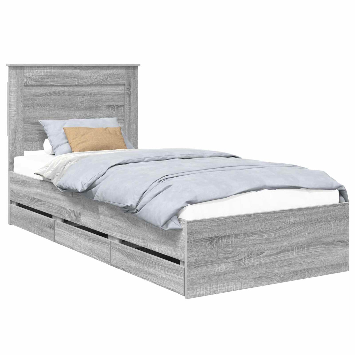 Struttura del letto con cassetto Grigio Sonoma 90 x 190 cm