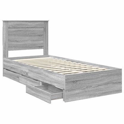 Struttura del letto con cassetto Grigio Sonoma 75 x 190 cm
