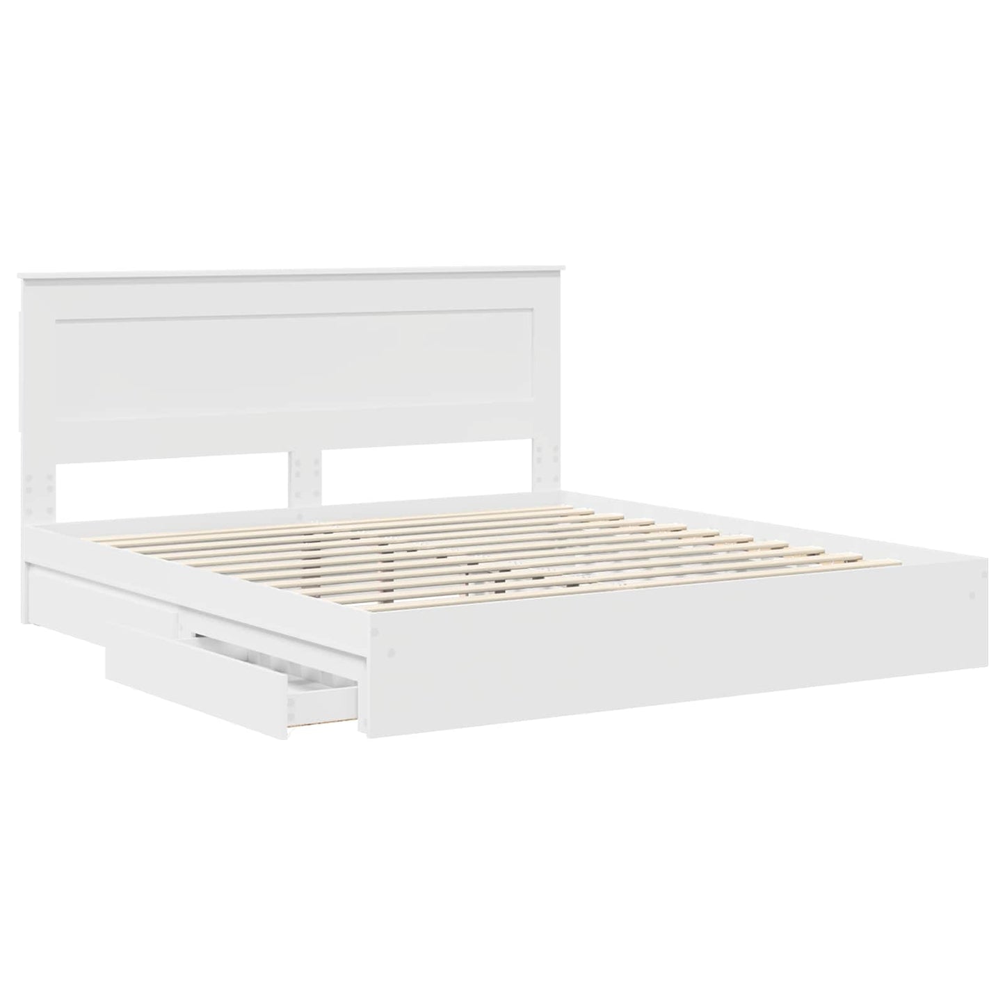 Letto con Contenitore Bianco 180 x 200 cm Legno multistrato