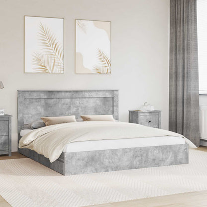 Letto con Contenitore con testiera Grigio cemento 180 x 200 cm