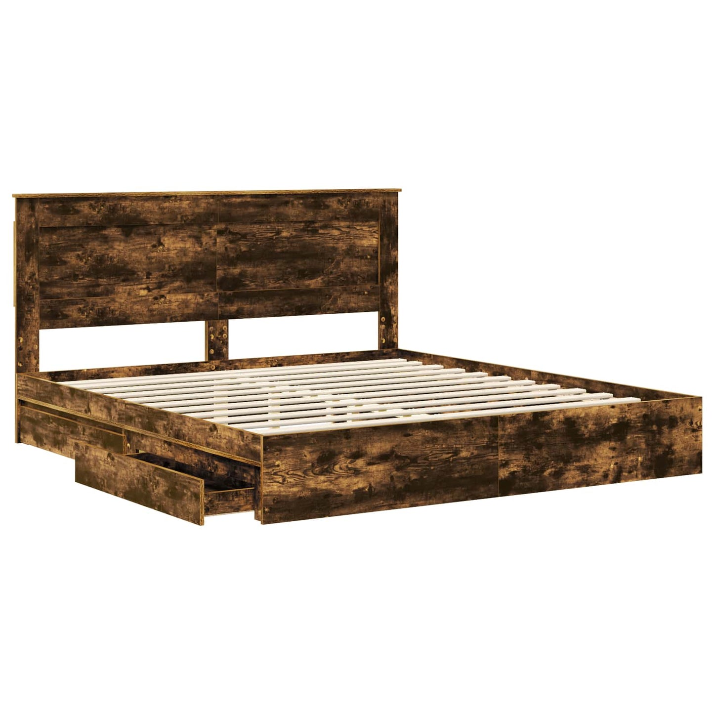 Letto con Contenitore con testiera Rovere fumÃ© 180 x 200 cm